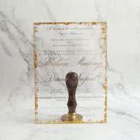 Foil Printing Acrylic Invitation Card Transparent Latest Invitation With Envelope
